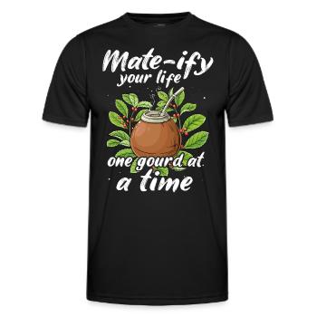 Thé Yerba mate - T-shirt sport Homme - noir - Devant - AI Model Male 178 dark (178cm)