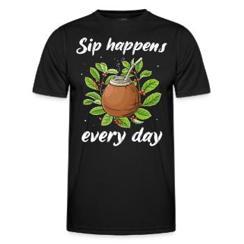 Yerba Mate Tee - Männer Funktions-T-Shirt - Schwarz - Vorne - AI Model Male 178 dark (178cm)