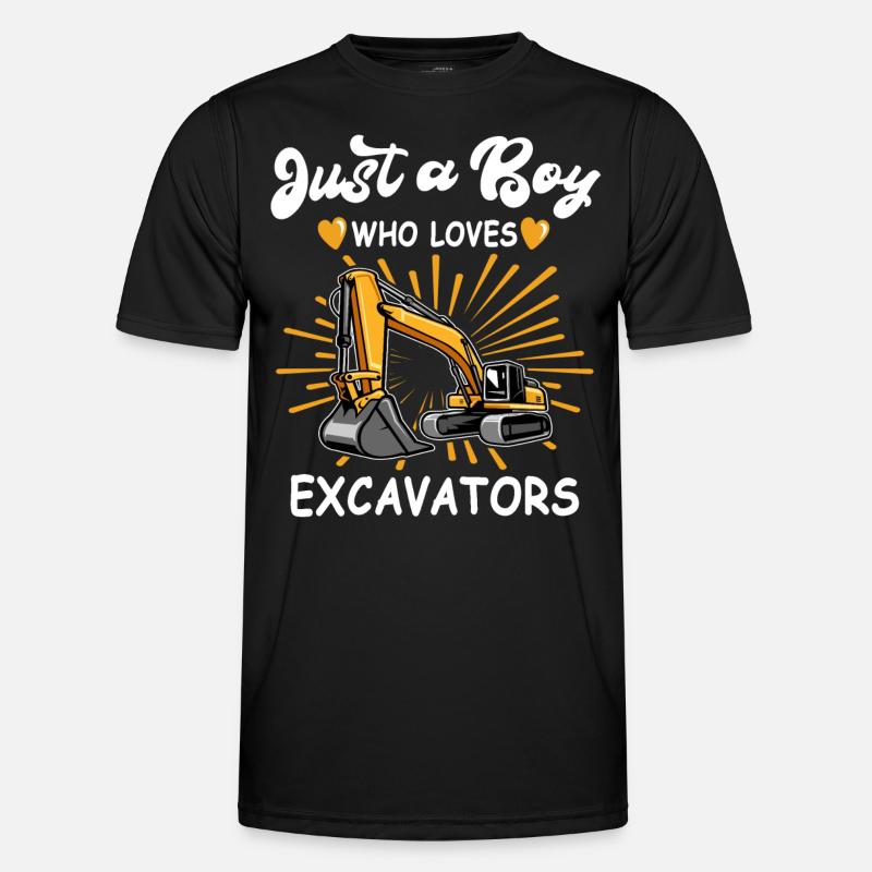 Ich Liebe Bagger - Männer Funktions-T-Shirt - Schwarz