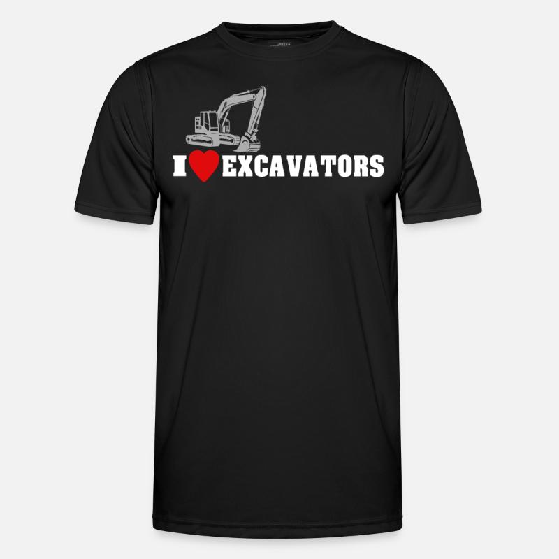 Bagger Liebe Baggern - Männer Funktions-T-Shirt - Schwarz