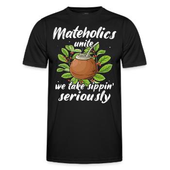 Yerba Mate Tee - Männer Funktions-T-Shirt - Schwarz - Vorne - AI Model Male 178 dark (178cm)