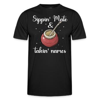 Yerba Mate Tea Bombilla - Men's Functional T-Shirt - black - Front - AI Model Male 178 dark (178cm)