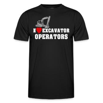 Baggern Ich Liebe Bagger - Männer Funktions-T-Shirt - Schwarz - Vorne - AI Model Male 178 dark (178cm)