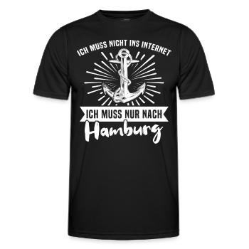 Hamburg Spruch Hamburger - Männer Funktions-T-Shirt - Schwarz - Vorne - AI Model Male 178 dark (178cm)