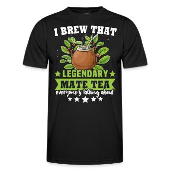 Buveurs de thé Yerba mate - T-shirt sport Homme - noir - Devant - AI Model Male 178 dark (178cm)