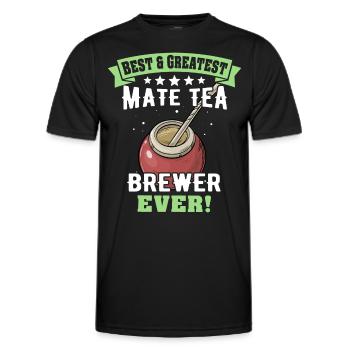 Buveurs de thé Yerba mate - T-shirt sport Homme - noir - Devant - AI Model Male 178 dark (178cm)