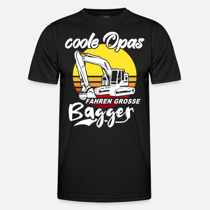 Baggerfahrer Opa Baggerführer - Männer Funktions-T-Shirt - Schwarz