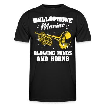 Mellophone Musician Mellophonist - Men's Functional T-Shirt - black - Front - AI Model Male 178 dark (178cm)