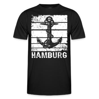 Hamburg Hamburger - Männer Funktions-T-Shirt - Schwarz - Vorne - AI Model Male 178 dark (178cm)