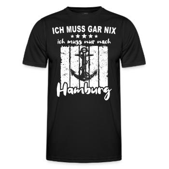 Hamburg Hamburger - Männer Funktions-T-Shirt - Schwarz - Vorne - AI Model Male 178 dark (178cm)