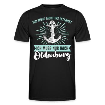 Oldenburg - Männer Funktions-T-Shirt - Schwarz - Vorne - AI Model Male 178 dark (178cm)