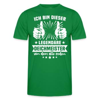 Deichmeister Legende - Männer Funktions-T-Shirt - Kelly Green - Vorne - AI Model Male 178 dark (178cm)