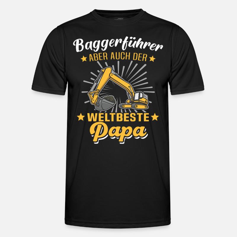 Baggerfahrer Papa Baggerführer - Männer Funktions-T-Shirt - Schwarz