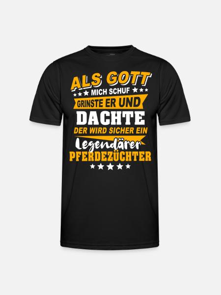 Pferdezüchter Sprüche - Männer Funktions-T-Shirt - Schwarz