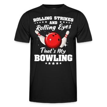 Bowling Bowler - Men's Functional T-Shirt - black - Front - AI Model Male 178 dark (178cm)