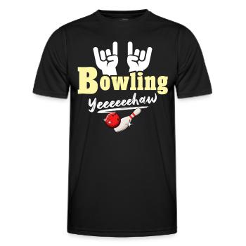Bowling Boule de bowling Bowler - T-shirt sport Homme - noir - Devant - AI Model Male 178 dark (178cm)