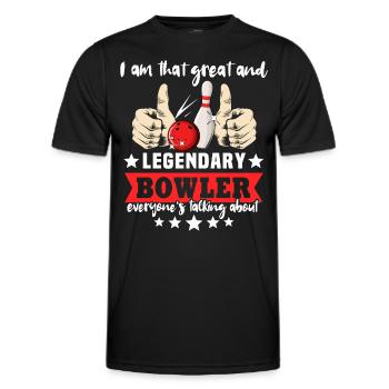 Bowling Boule de bowling Bowler - T-shirt sport Homme - noir - Devant - AI Model Male 178 dark (178cm)