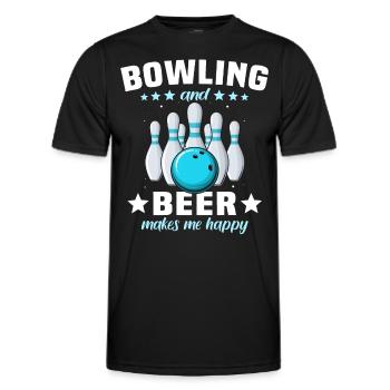 Bowling Bowler - Men's Functional T-Shirt - black - Front - AI Model Male 178 dark (178cm)