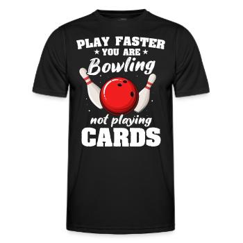 Bowling Bowler - Men's Functional T-Shirt - black - Front - AI Model Male 178 dark (178cm)