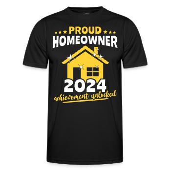 Achat d’une maison par les propriétaires - T-shirt sport Homme - noir - Devant - AI Model Male 178 dark (178cm)