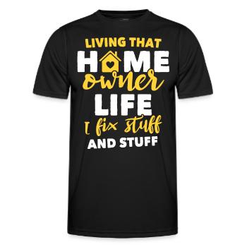 Propriétaires Propriétaires - T-shirt sport Homme - noir - Devant - AI Model Male 178 dark (178cm)