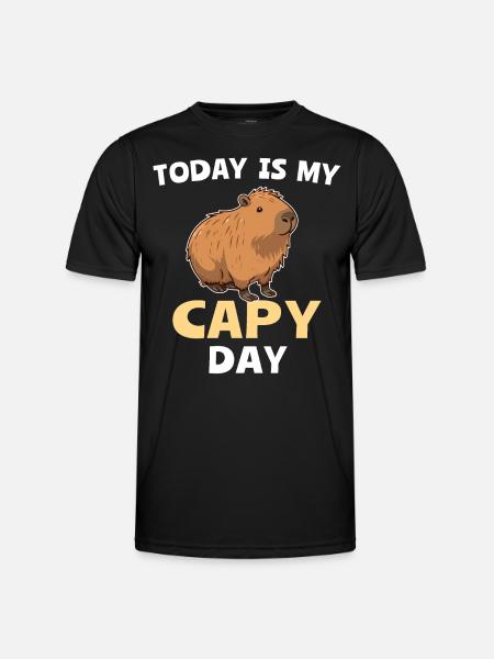 Lustige Capybara Sprüche - Männer Funktions-T-Shirt - Schwarz