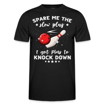 Spare Bowling Slow - Men's Functional T-Shirt - black - Front - AI Model Male 178 dark (178cm)