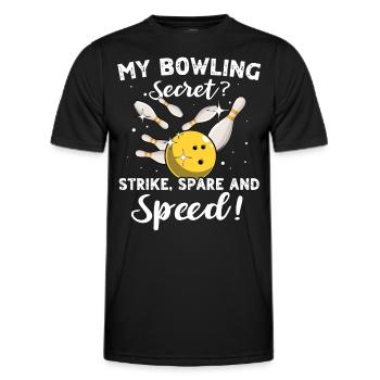 Spare Bowling Slow - Men's Functional T-Shirt - black - Front - AI Model Male 178 dark (178cm)