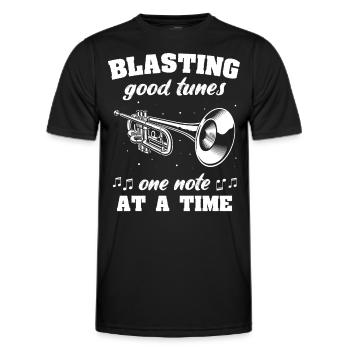Instruments à vent, instrument, trompette, bugle - T-shirt sport Homme - noir - Devant - AI Model Male 178 dark (178cm)