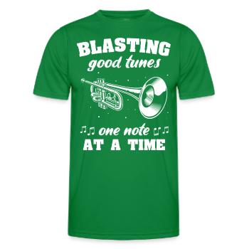 Winds, instrument, trumpet, flugelhorn - Men's Functional T-Shirt - kelly green - Front - AI Model Male 178 dark (178cm)
