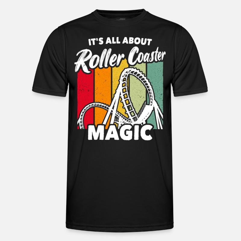 Achterbahn Roller Coaster - Männer Funktions-T-Shirt - Schwarz
