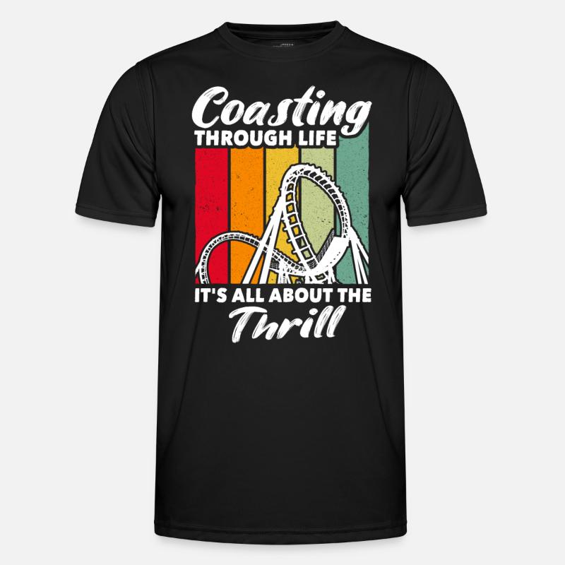 Achterbahn Roller Coaster - Männer Funktions-T-Shirt - Schwarz