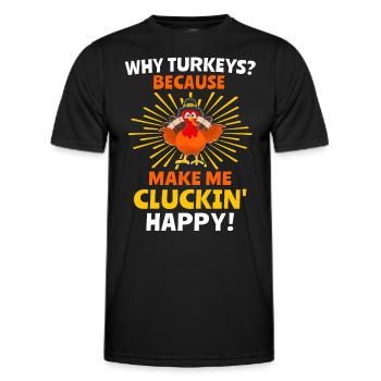 Dinde Thanksgiving - T-shirt sport Homme - noir - Devant - AI Model Male 178 dark (178cm)