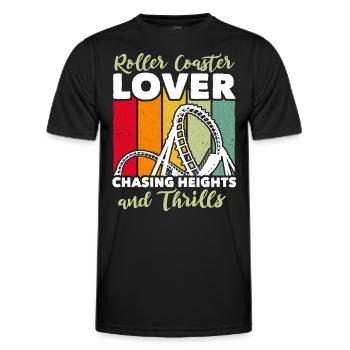 Roller Coaster Roller Coaster Lovers - Men's Functional T-Shirt - black - Front - AI Model Male 178 dark (178cm)