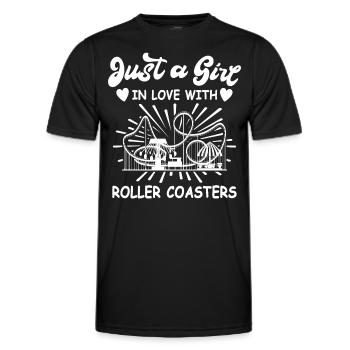 Achterbahn - Männer Funktions-T-Shirt - Schwarz - Vorne - AI Model Male 178 dark (178cm)