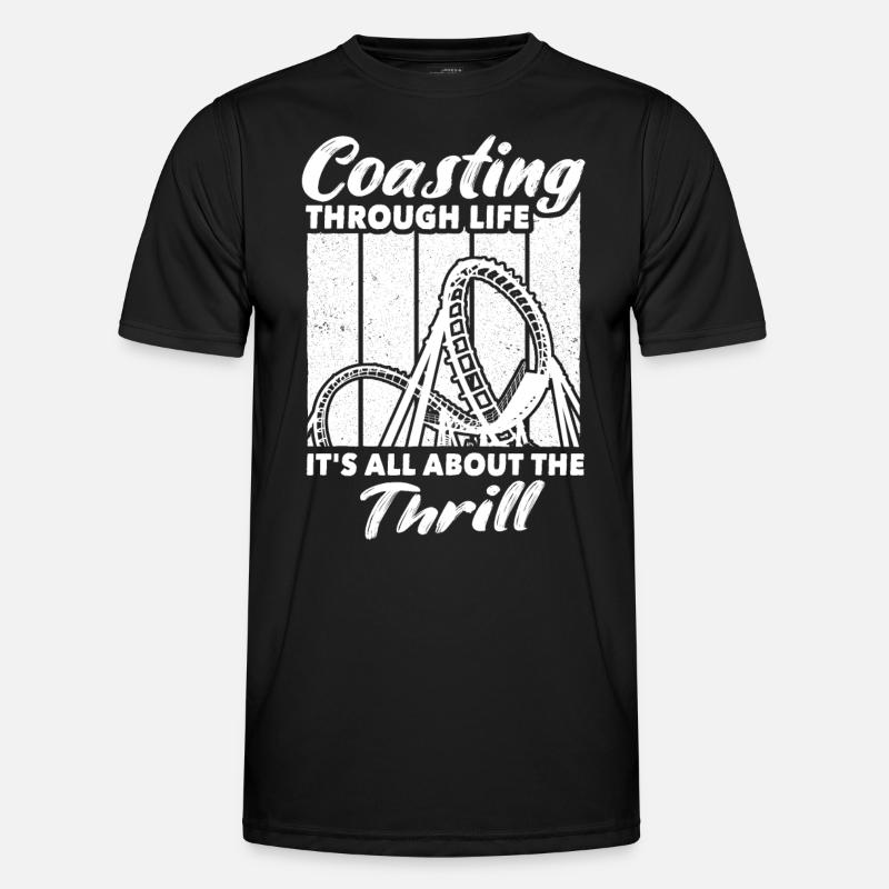 Achterbahn Roller Coaster - Männer Funktions-T-Shirt - Schwarz