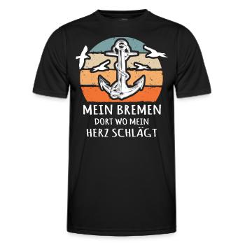 Bremer Sprüche Bremen - Männer Funktions-T-Shirt - Schwarz - Vorne - AI Model Male 178 dark (178cm)