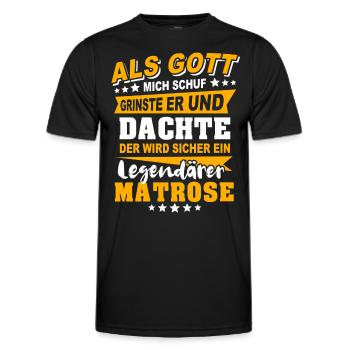 Matrose Sprüche - Männer Funktions-T-Shirt - Schwarz - Vorne - AI Model Male 178 dark (178cm)