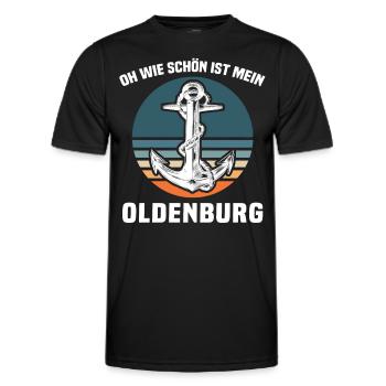 Oldenburg Sprüche Oldenburger - Männer Funktions-T-Shirt - Schwarz - Vorne - AI Model Male 178 dark (178cm)