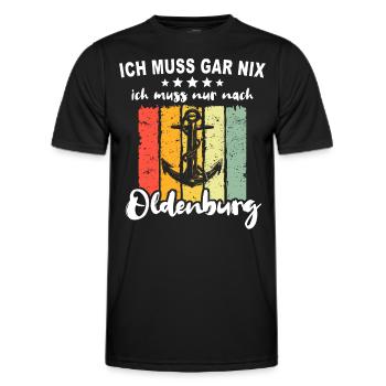 Oldenburg Sprüche Oldenburger - Männer Funktions-T-Shirt - Schwarz - Vorne - AI Model Male 178 dark (178cm)