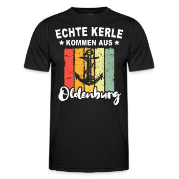 Oldenburg Sprüche Oldenburger - Männer Funktions-T-Shirt - Schwarz - Vorne - AI Model Male 178 dark (178cm)