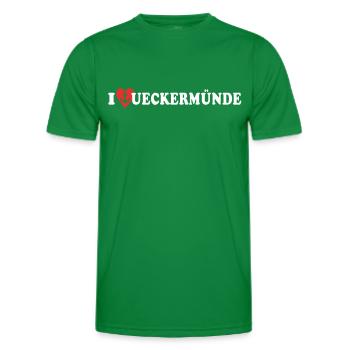 I Love Ueckermünde Liebe - Men's Functional T-Shirt - kelly green - Front - AI Model Male 178 dark (178cm)
