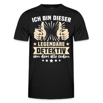Detektiv Sprüche - Männer Funktions-T-Shirt - Schwarz - Vorne - AI Model Male 178 dark (178cm)