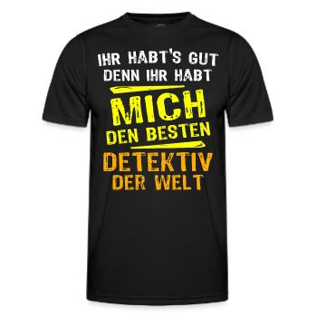 Detektiv Geschenk - Männer Funktions-T-Shirt - Schwarz - Vorne - AI Model Male 178 dark (178cm)