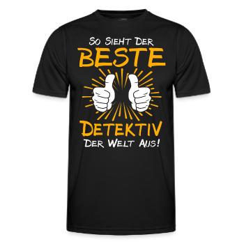 Detektiv Geschenkidee - Männer Funktions-T-Shirt - Schwarz - Vorne - AI Model Male 178 dark (178cm)