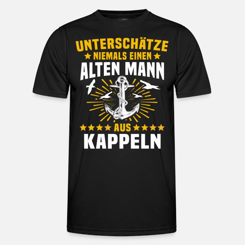 Kappeln Unterschätze Kappelner Mann - Männer Funktions-T-Shirt - Schwarz