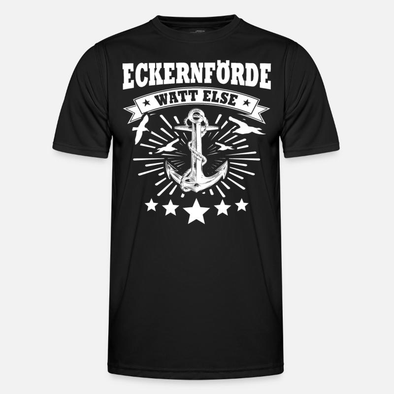 Eckernförde Eckernförder - Männer Funktions-T-Shirt - Schwarz