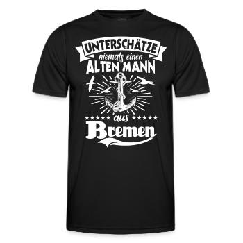 Bremen Sprüche Bremer - Männer Funktions-T-Shirt - Schwarz - Vorne - AI Model Male 178 dark (178cm)