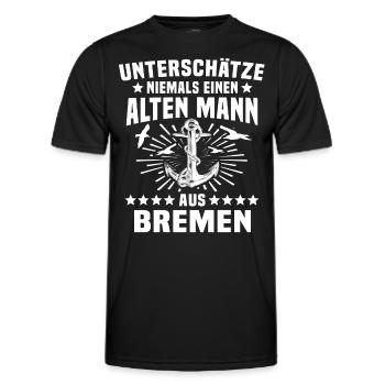 Bremen Bremer - Männer Funktions-T-Shirt - Schwarz - Vorne - AI Model Male 178 dark (178cm)