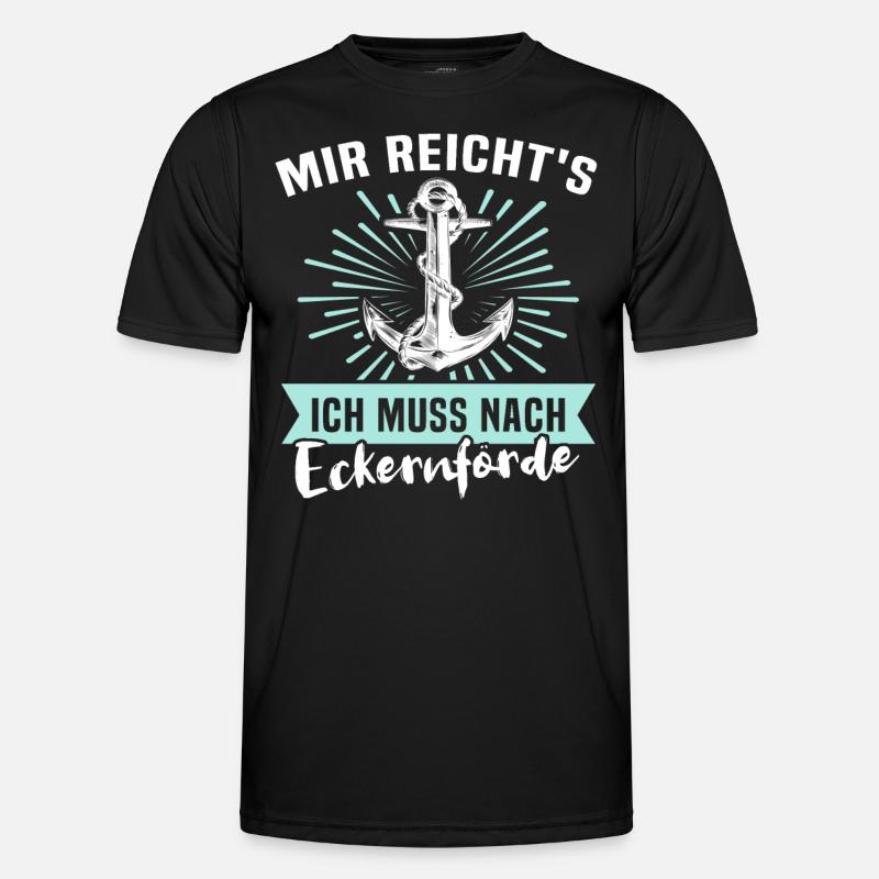 Eckernförde Eckernförder - Männer Funktions-T-Shirt - Schwarz